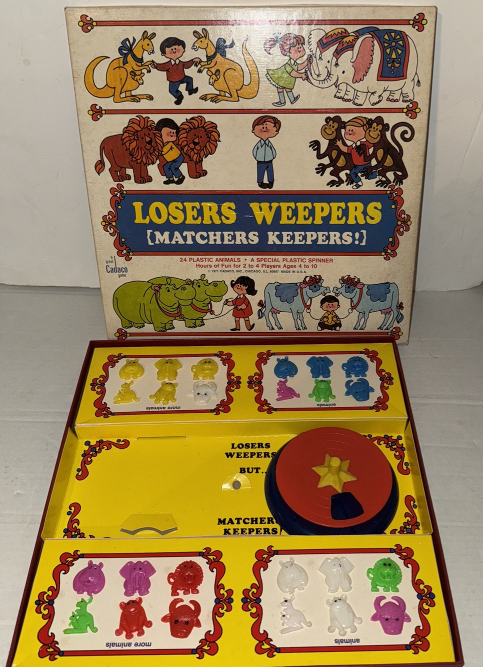 Vintage 1971 Cadaco Losers Weepers Matchers Keepers! Animal Matching Game